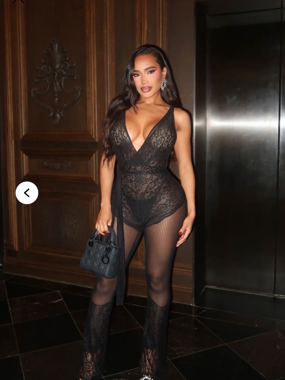 Fashion Nova Black Lace Sheer Jumpsuit